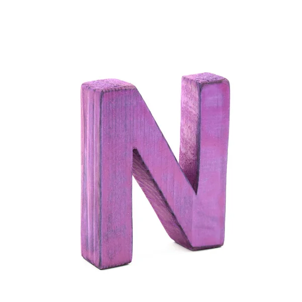 Single sawn wooden letter isolated — Stock Photo, Image