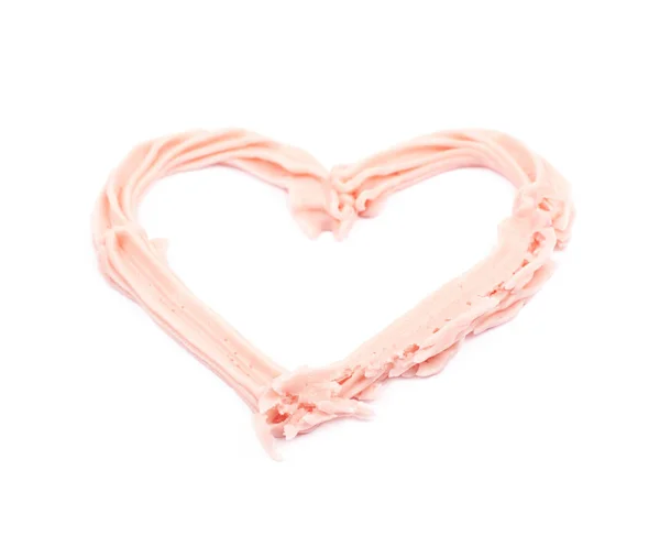 Hjerteform lavet af frosting creme - Stock-foto