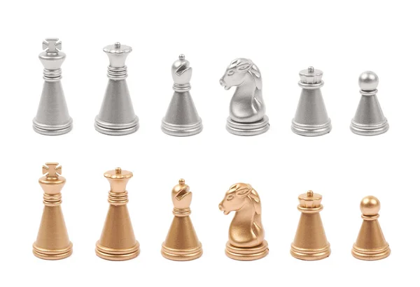 Conjunto completo de figuras de ajedrez aisladas —  Fotos de Stock