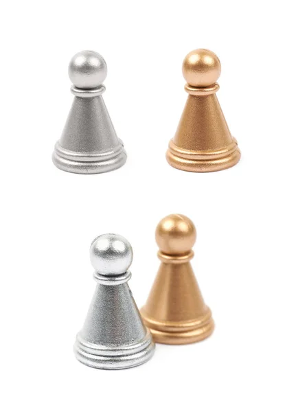 Dois peões de xadrez isolados — Fotografia de Stock
