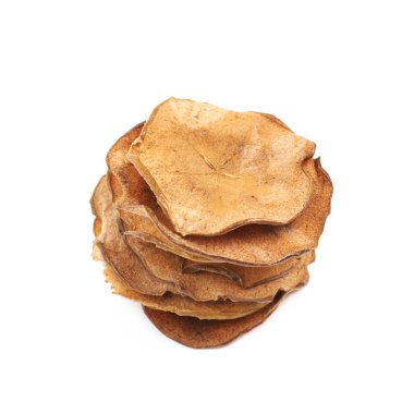 Kurutulmuş elma cips izole dilim