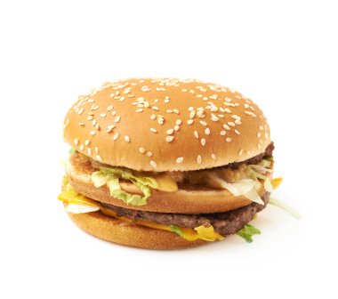 İzole et ve peynir burger