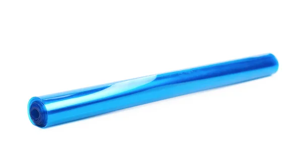 Tube rouleau en plastique bleu transparent — Photo