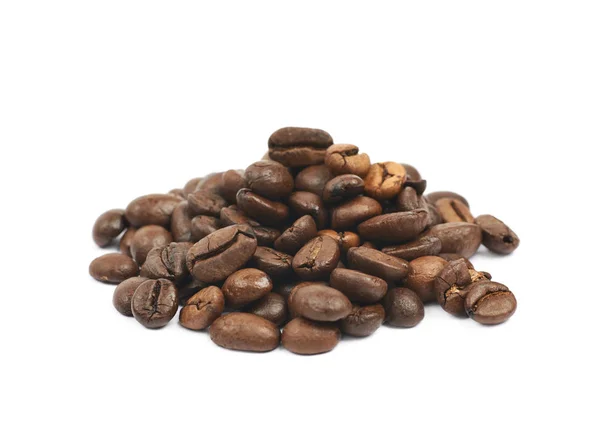 Pile of roasted coffee beans isolated — Stock Photo, Image