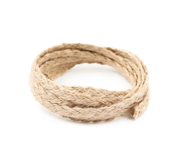 Stapel linnen touw string geïsoleerd — Stockfoto