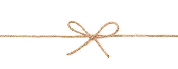 Bow knoop op een string geïsoleerd — Stockfoto