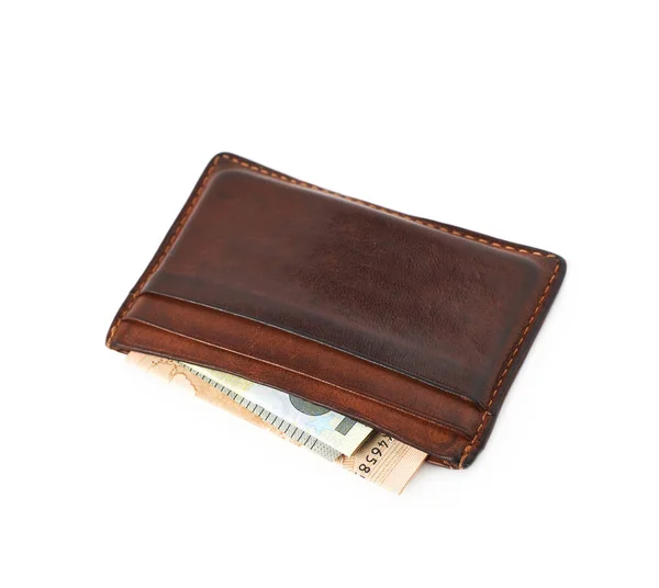 Leather card holder wallet isolated — Stock Photo, Image