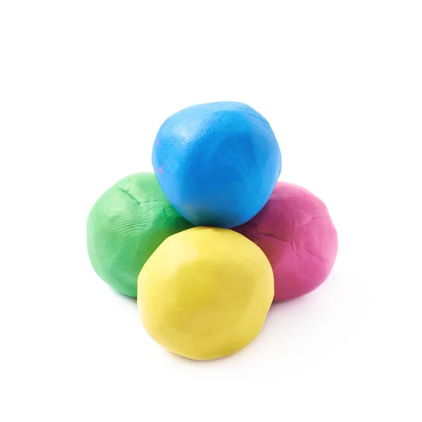 Pile de boules de plasticine colorées isolées — Photo