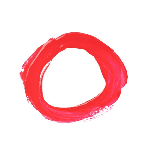 Cirkel gemaakt met een penseelstreek geïsoleerd — Stockfoto