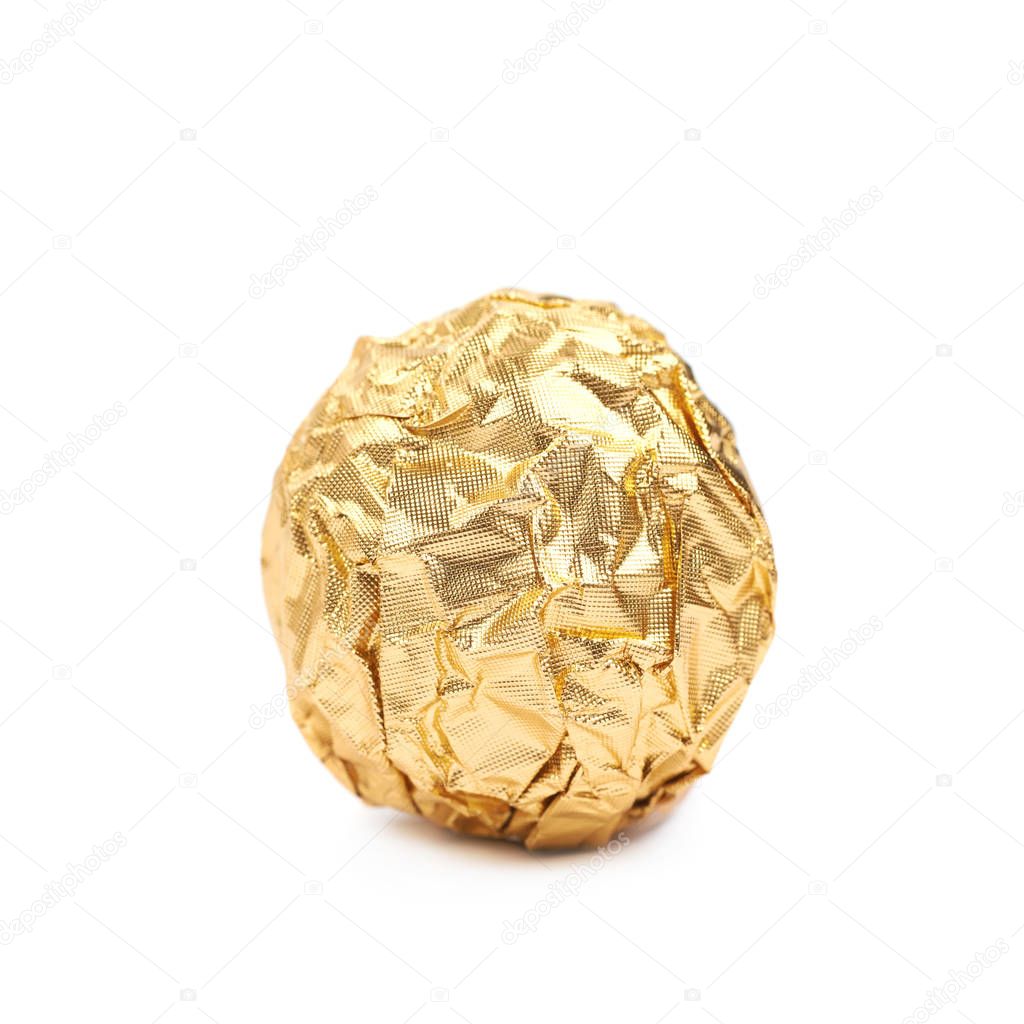 Ball confection candy in a wrapper