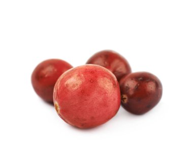 İzole kırmızı kızılcık yığını