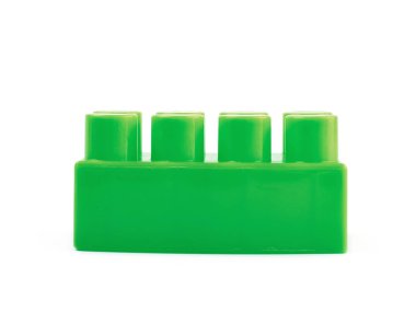 İzole tek oyuncak inşaat bloğu