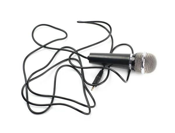 Composition microphone noir isolé — Photo