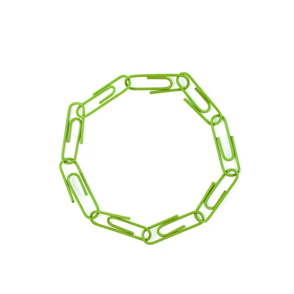 Round frame made of office clips — Stock Photo, Image