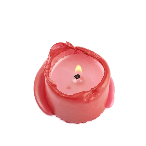 Single burned to the end candle isolated — Stock Photo, Image