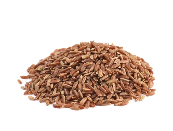 Pile of brown rice grains isolated — Stock Photo, Image