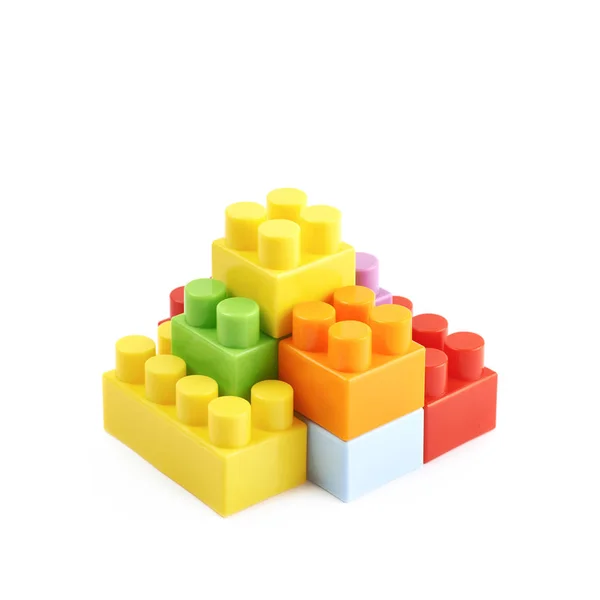 Stapel meerdere speelgoed bakstenen — Stockfoto