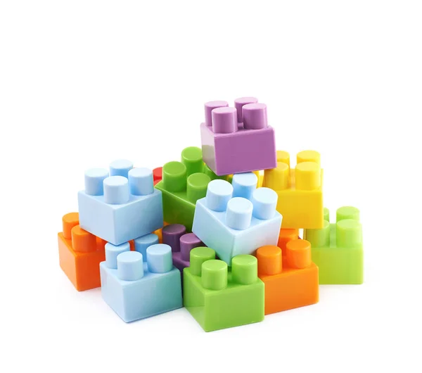Stapel meerdere speelgoed bakstenen — Stockfoto