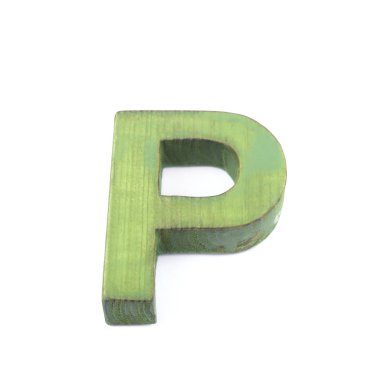 Tek Boyutlanmış ahşap harf izole