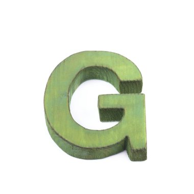 Tek Boyutlanmış ahşap harf izole