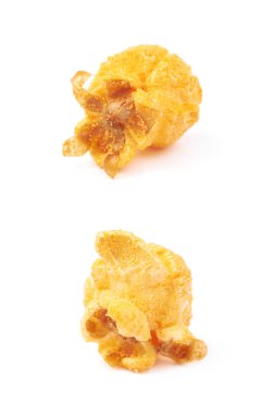 İzole tek patlamış mısır pul