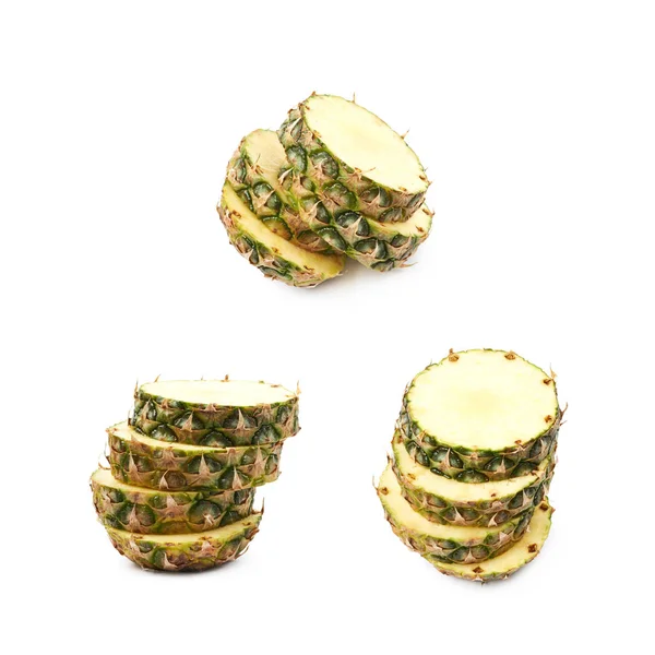 Pile of cross-section pineapple slices — Stock Photo, Image