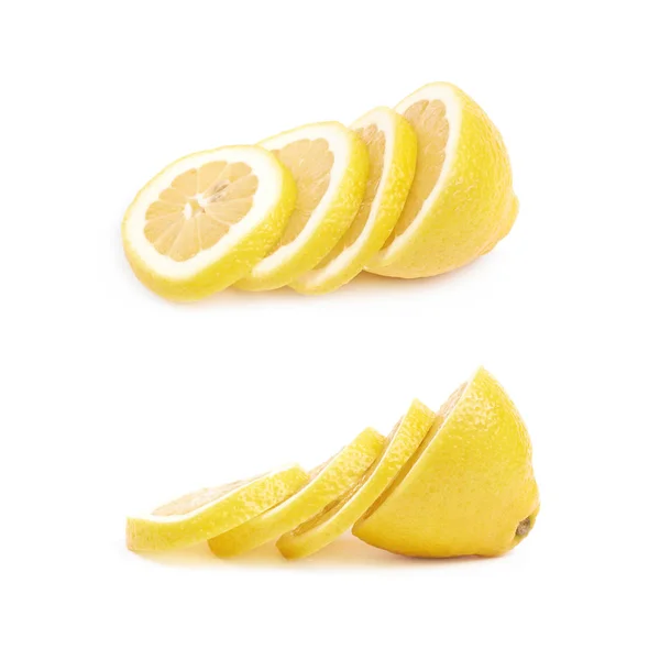 Fruits de citron tranchés isolés — Photo