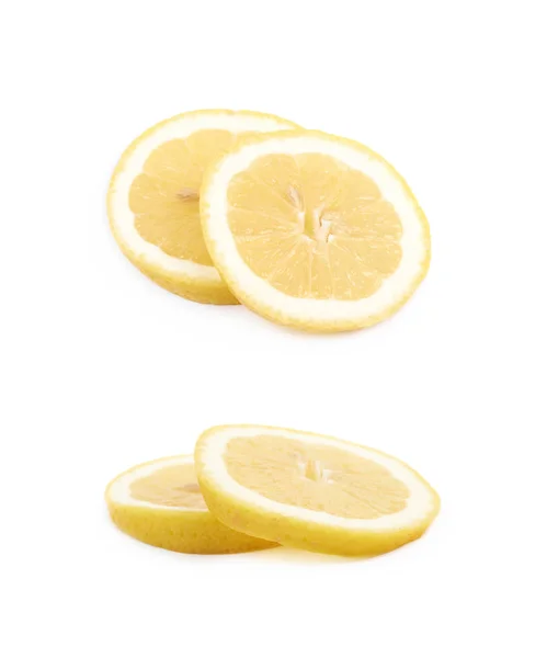 İzole limon dilimleri yığını — Stok fotoğraf