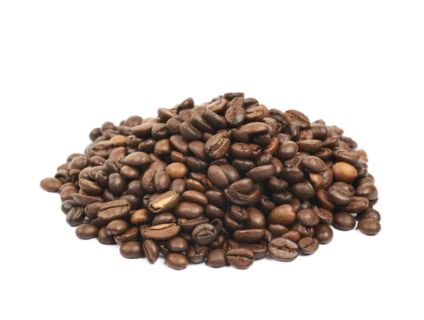 Pile of roasted coffee beans isolated — Stock Photo, Image