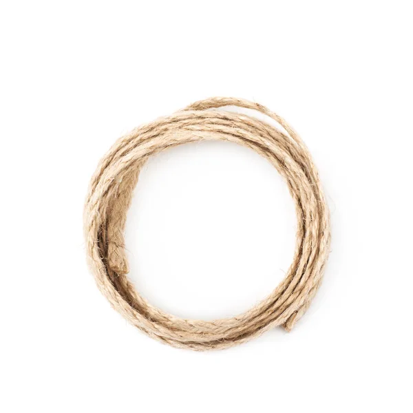 Pilha de uma corda de linho isolada — Fotografia de Stock