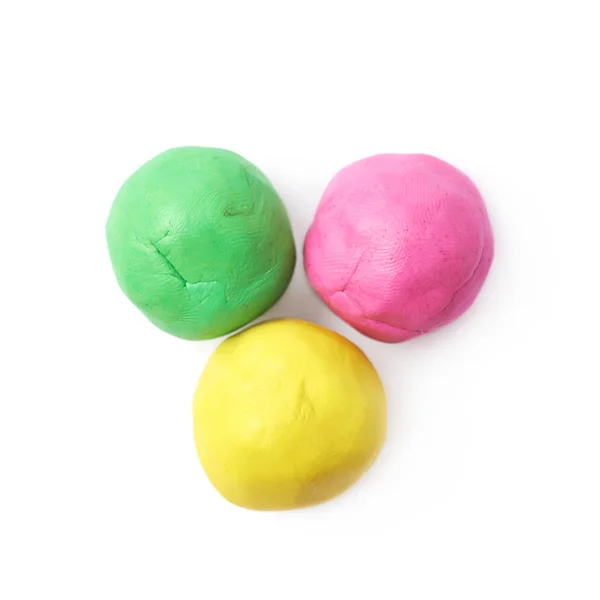 Pilha de bolas de plasticina coloridas isoladas — Fotografia de Stock