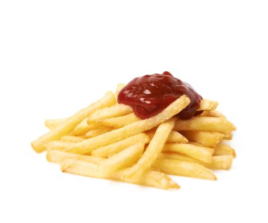 Bir patates kızartması izole yığını