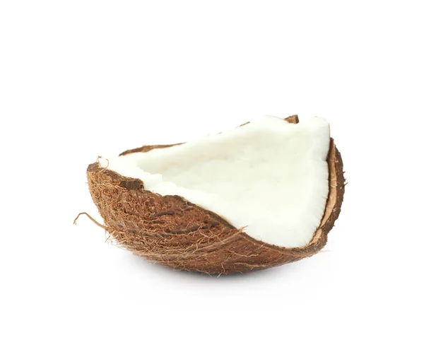 Enda stycke en kokosnöt som isolerade — Stockfoto