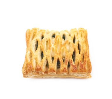 Ispanak ve peynirli çörek hamur işi izole