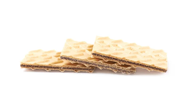 Pile of chocolate wafers isolated — Stock Photo, Image