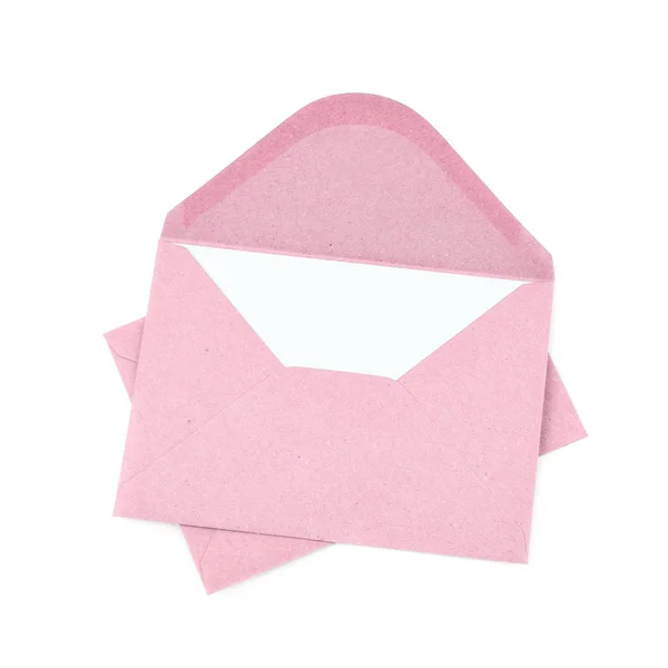 Sobre de papel rosa aislado —  Fotos de Stock