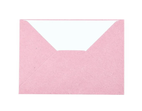 Rosafarbener Papierumschlag isoliert — Stockfoto