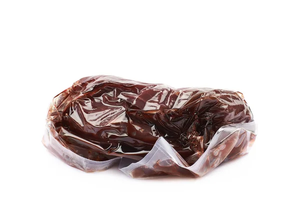 Vacuum packed beef meat isolated — Stock Photo, Image