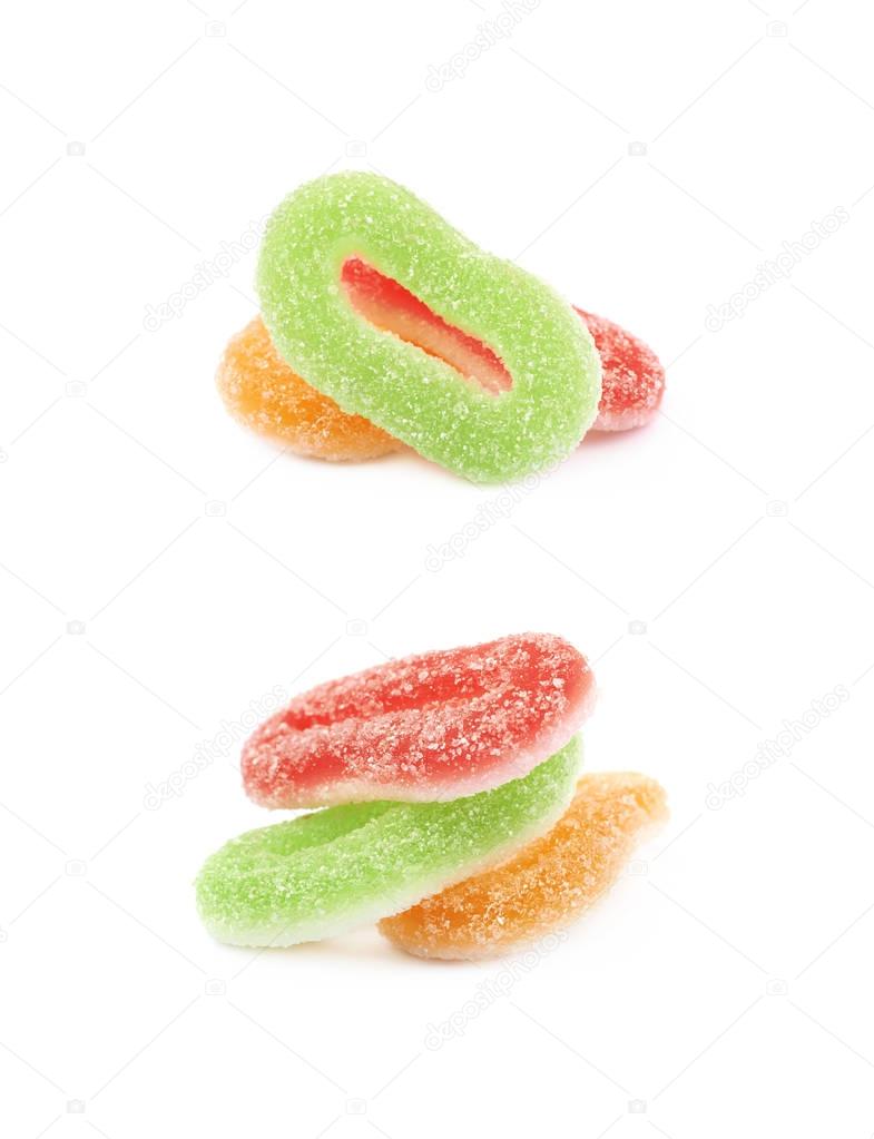 Round jelly candy isolated