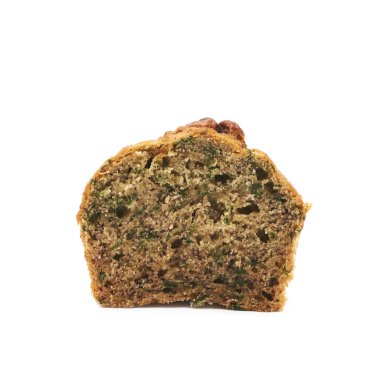 İzole pekan somun kek yarısı