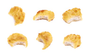 Ekmekli Tavuk nugget kompozisyon izole