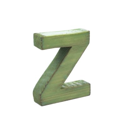 Tek Boyutlanmış ahşap harf izole