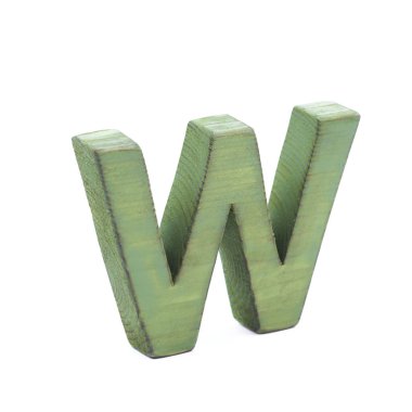 Tek Boyutlanmış ahşap harf izole