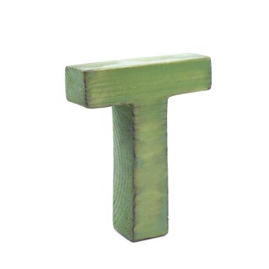 Tek Boyutlanmış ahşap harf izole