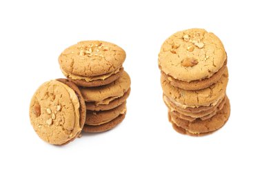 Fıstık ezmesi ev yapımı kurabiye izole