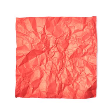 İzole tek buruşuk kağıt levha