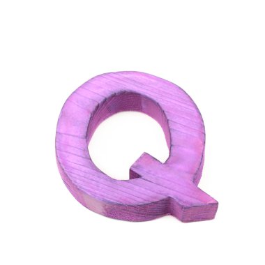 Tek Boyutlanmış ahşap harf izole