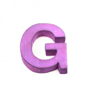 Tek Boyutlanmış ahşap harf izole