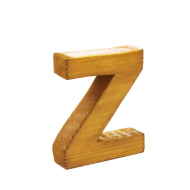 Tek Boyutlanmış ahşap harf izole