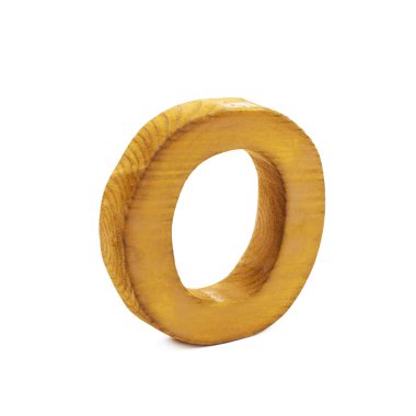 Tek Boyutlanmış ahşap harf izole